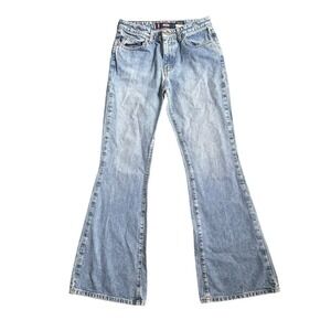 Bongo Women's Vintage 90s Y2K Mid Rise Denim Flare Blue Jeans Casual Trendy Sz 5